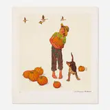 Autumn Harvest (from the Encore Edition portfolio) by Norman Rockwell, lithograph in colors on Arches, sold Aug 2021
