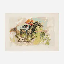 Wayland Moore, Horse Race, 1988, screenprint in colors