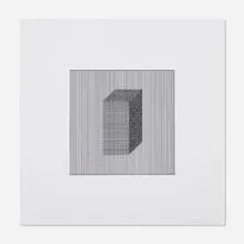 Twelve Forms Derived From a Cube, Plate #4 by Sol LeWitt, 1984, screenprint on Arches 88, sold Aug 2021