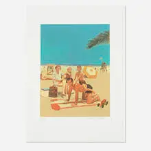 Malcolm Morley, Beach Scene (from the Six New York Artists portfolio), 1969, screenprint in colors on Rives BFK