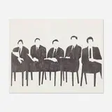 Pat Pickering, Five Men Seated (from Portfolio of Reproductions, by artists in residence in N.J., issued by N.J. Volunteers for McCarthy,1968), 1968, lithograph