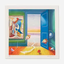 Ferjo, Blue Door, 2000, lithograph in colors