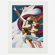 Mary Moser, Untitled, c. 1985, screenprint in colors with gold foil