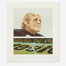 Mervin Allen Corning, Terry Bradshaw, 1979, lithograph in colors