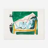 Ne Allongée et Tête d´Homme de Profil by Pablo Picasso, 1980, lithograph in colors on Arches, sold Aug 2021