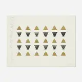 Cups and Bells (from the Bar Mitzvah portfolio) by Donald Sultan, 1999, screenprint in colors with gold leaf, sold Aug 2021