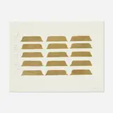 Ingots (from the Bar Mitzvah portfolio) by Donald Sultan, 1999, screenprint with gold leaf, sold Aug 2021