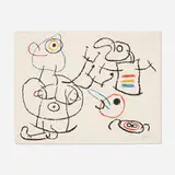 Untitled, Plate 3 (from Ubu aux Baléares) by Joan Miró, 1971, lithograph in colors on Arches, sold Aug 2021