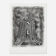 The King by Adja Yunkers, 1976, intaglio with embossing, sold Aug 2021