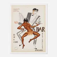 Paul Colin, Bar des Folies Africaines, c. 1950, lithograph in colors on paper backed with canvas