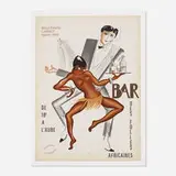 Paul Colin, Bar des Folies Africaines, c. 1950, lithograph in colors on paper backed with canvas
