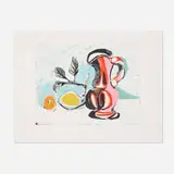 Nature Morte au Pichet Rose by Pablo Picasso, 1980, lithograph in colors on Arches, sold Aug 2021