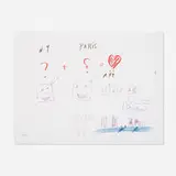 Nam June Paik, New York + Paris = Art, 1999, lithograph in colors on BFK Rives
