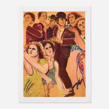 Street Scene 4 by Lester Johnson, 1978, lithograph in colors on Somerset, sold Aug 2021