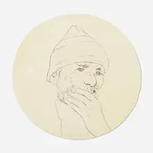 Untitled (from Self-Portrait in a Convex Mirror) by Ronald B. Kitaj, 1984, etching with aquatint, sold Aug 2021