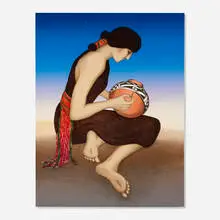 Hopi by R. C. Gorman, 1983, lithograph in colors, sold Aug 2021
