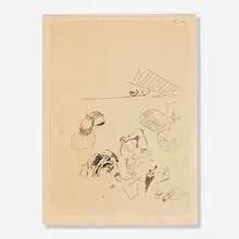 Birth (from La Maternité Suite) by Marc Chagall, 1926, etching, sold Aug 2021
