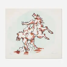 The Horse by Jacques Lipchitz, 1967, lithograph in colors, sold Aug 2021