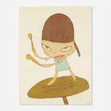 Yoshitomo Nara, Marching on a Butterbur Leaf, 2020, offset lithograph in colors