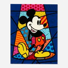 Romero Britto, Mickey Mouse, 1998, screenprint in colors on canvas