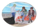 Laetitia Yhap, Untitled, oil on panel oval 21 x 30cm