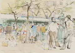 John Ward, Untitled, pen and ink and watercolour 23.5 x 31.5cm Provenance: With Abbott & Holder