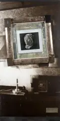 Irwin, Moskva: Interier (2 parts), gelatin silver print and Plexiglas mounted to painted panel with acrylic on panel on mirror with gesso frame and books