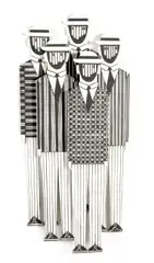 Yannis Gaïtis, Untitled (Five figures), oil on wood