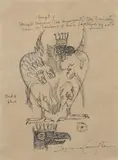 (n & a) Leonora Carrington, Untitled (Bird figure), ink on paper