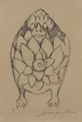 Leonora Carrington, Untitled (Flower figure), ink on paper