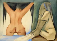 Jean Charlot, Two figures, 1937, watercolor and pastel on paper