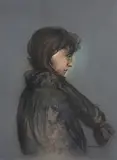 (n & a) Rafael Coronel, Portrait of a young girl in profile, oil on canvas