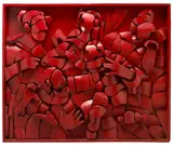 Naum Knop, Untitled (Rojo), c. 1980, polymer on wood relief