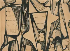 Roberto Diago, Untitled, 1947, ink on paper board