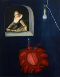 Marco Augusto Quiroa, Joven Estudiosa (from La Pitaya Series), 1973, oil and collage on canvas