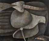 Juan Antonio Moreira, La serpiente y la paloma, 1995, acrylic on canvas