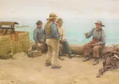 A good catch by R.I. Walter Langley, watercolour, sold Nov 2009