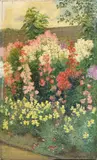 Percy Robert Craft, The garden in full bloom, oil on panel