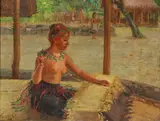 Theodore Wores, 'A mat weaver in Samoa'