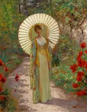 William John Hennessy, The Japanese parasol, 1890, oil on board