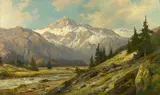 Max Cornelius, Rocky Mountains, oil on canvas