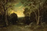 Alexis Matthew Podchernikoff, Sunset over a forest clearing