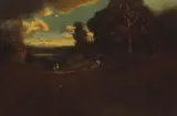 William Keith, Figures in a clearing, oil on canvas
