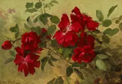Red roses by Edith White, 1902, oil on canvas, sold Aug 2009