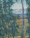 Phillips Frisbee Lewis, 'Looking through the trees', oil on canvas