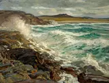 Paul Dougherty, 'Where sand, shore and rock coast meet', oil on canvas