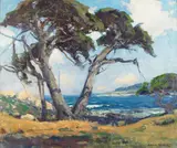Arthur Hill Gilbert, 'Cypress and Sea, Monterey Cross', 1930, oil on canvas