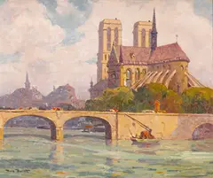 'Towers of Notre Dame' by Dana Bartlett, oil on canvas, sold Aug 2009