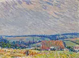 Joseph Raphael, Rooftop and fields, Belgium
