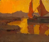 Selden Connor Gile, 'Two Boats with Red Sails'